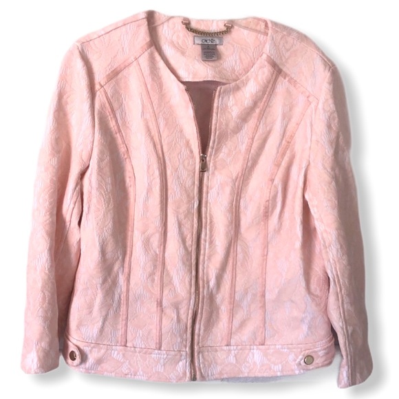 Cache Jackets & Blazers - Cache Ballet Pink Lace Overlay Blazer Size 6